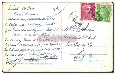 Widok z lotu ptaka na Montluçon — wydawca Cap, nr (47) — Rewers