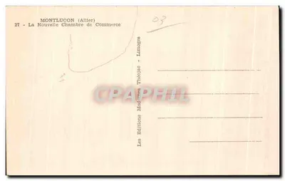 Montluçon (Allier) — A Nova Câmara de Comércio — Edições Théo Jac — Verso