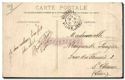 Bourbon-l'Archambault — Widok kościoła — G. Virolet, fotograf i wydawca, z Bourbon-l'Archambault — Rewers