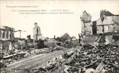 Chauny (Aisne) — Cidade martirizada totalmente destruída pelos prussianos — Phototypie Bauduïsée, Paris