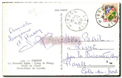 Hirson — Recordações de Hirson — Cie des Arts Photomécaniques — Verso