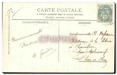 Villers-Cotterêts - O Parque, Avenida dos Suspiros — editor Riase, n°29 — Verso