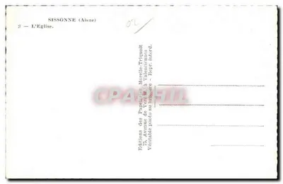 Sissonne (Aisne) — La Iglesia — Ediciones de los Papeleros Morelle-Tricoit — Reverso