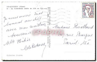 Saint-Quentin — Catedral (construída de 1230 ao séc. XV) — COMBIER MACON — Verso