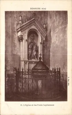 Domsure (Ain) — A Igreja e os Fonts Baptismaux — L. Bel édit.