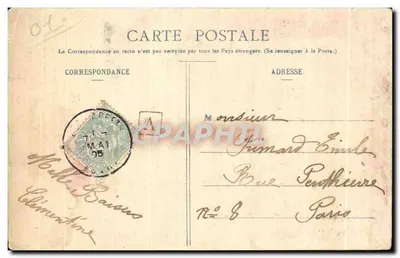 Bilhete postal antigo Demptezieu Superbe velha torre do castelo forte — Verso