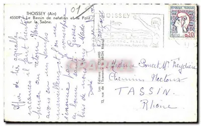 Basen do pływania i Most nad Saoną — Thoissey (Ain) — Wydawnictwo J. GELLARD — Rewers
