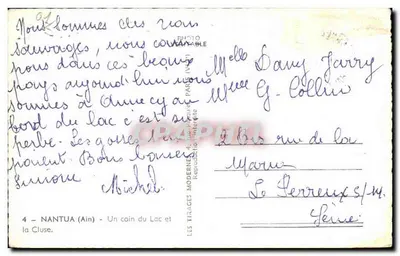 Nantua (Ain) — Een hoek van het meer en de Cluse — Les Tirages Modernes — Achterkant