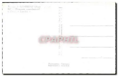 Monumento comemorativo a Força e Luz — Genissiat (Ain) — Editor Ant. C. S. B. n°227 — Verso