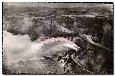 Represa de Genissiat (Ain) — Salto de esqui no desembocadouro do desaguador da margem direita — Cliché Boyer Lyon