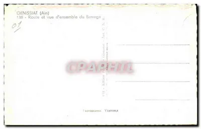 Génissiat (Ain) — Estrada e vista geral do barragem — Edição Génissiat — Verso