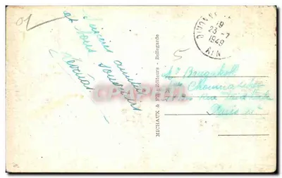 Divonne-les-Bains (Ain) — panoramica Lemanu i Mont Blanc — Michiaux & Fils, nr 385 — Rewers