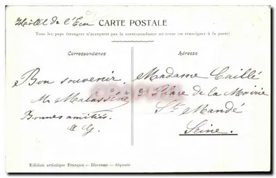 Divonne-les-Bains — Grote Badhotels, Het Jura en Dôle — Artistieke uitgave Françon — Achterkant