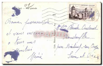 Bourges — Visão geral — Edit. Robert Villand, n°01 — Verso