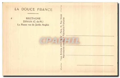 La Rance vista dal Giardino Inglese — Bretagna — Edizioni d'Arte 'WON' Parigi — Verso