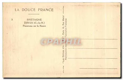 Dinan (C.-du-N.) — Panorama sulla Rance — Éditions d'Art Yvon, Parigi — Verso