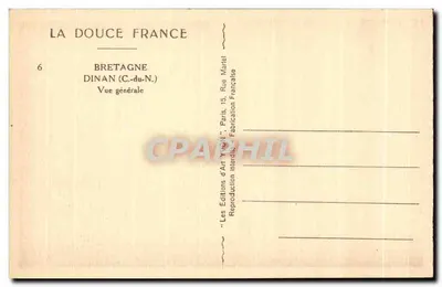 Dinan (C.-du-N.) — Vue générale — La Douce France, n°6 — Verso
