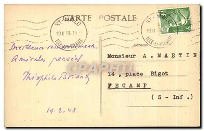 Dinan (C.-du-N.) — Pejzaż miasta, widziany z drogi Lanvallay — n° 370 — Rewers