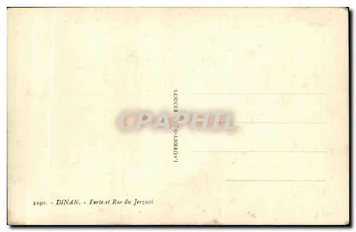 Dinan - Forte i Rue du Jerzual — widok pod portalami — wydawca Laurent-Benns, nr 2291 — Rewers