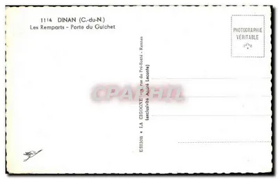 Porta do Guichet — Dinan (Côtes-d'Armor) — Edição La Cigogne — Verso