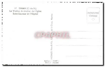 Dinan (Côte-d'Armor) — O Viaduto, o campanário da Igreja de São Salvador e o Hospital — Edições Gaby — Verso