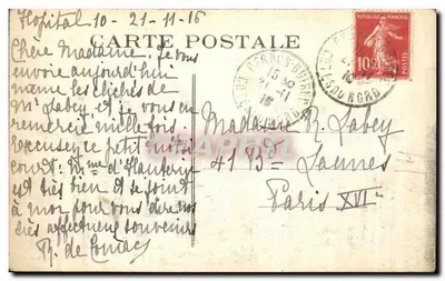 Trestraou — Vista geral da Praia e dos dois Hotéis — Holotype Vasselière, Nantes — Verso
