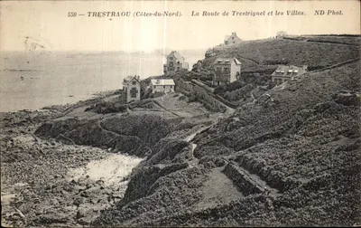 Trestraou (Côtes-du-Nord) — A Estrada de Trestignel e as Villas — ND Fot. n°550