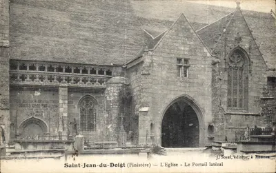 Saint-Jean-du-Doigt (Finistère) — A Igreja - O Portal Lateral — J. Sorel, editor, em Rennes