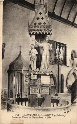 Saint-Jean-du-Doigt (Finistère) — Estátua e Trono de São João — n° 761