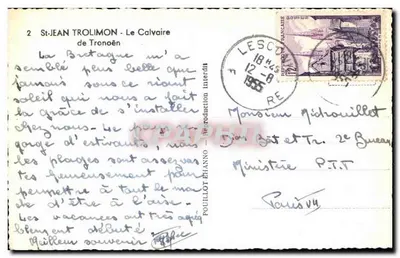 Het Kruisweg van Saint-Jean-Trolimon — Bretagne — uitgever P. E. (PE) — Achterkant