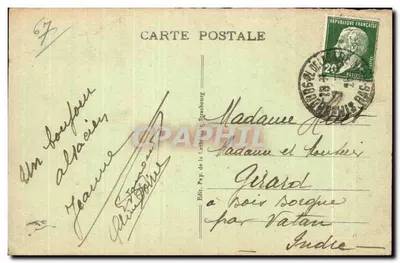 Strasburg - Mosty na Rynie i Kehl w oddali — Wydawca P. de la Carte (Strasburg) nr 65r — Rewers