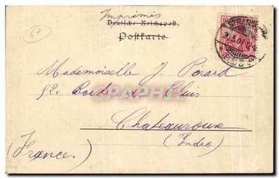 Strasbourg i. E. — Pomnik Gutenberg — wydawca Römmler & Jonas, n° 1520 — Rewers