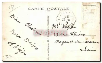 Campo de Oberhoffen — Escritório da Praça — Cartas — Verso