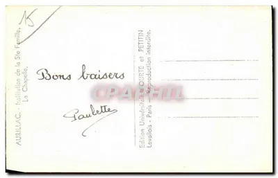 Binnenkant van de kapel — AURILLAC — Editeurs Universitaires Levallois — Achterkant