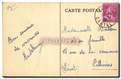 O Castelo de Saint-Étienne — Aurillac, Cantal — Editor L'Auvergne, n° 224 — Verso