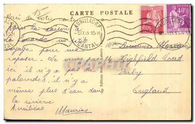 Aurillac — Vista geral — Edições Malot, Laborie — Verso