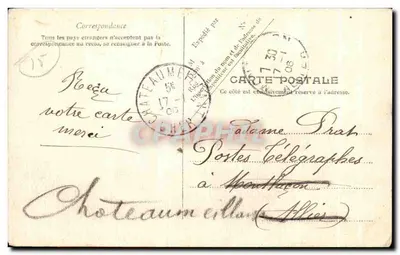 Aurillac — widok panoramiczny i zabytki — wydawca nieznany, numer serii nieczytelny — Rewers