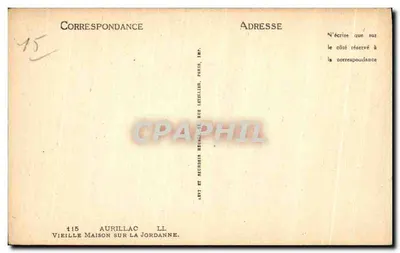 Aurillac — Stara Wieża nad Jordaną — Levy et Neuboden, Paryż — Rewers