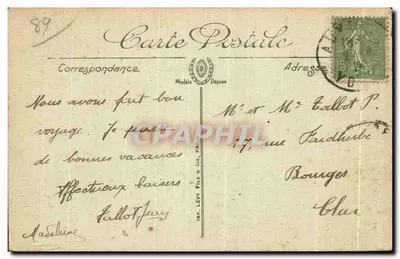 Auxerre — A Estátua de Paul Bert e o Velho Ponte — LL. — N° 93 — Verso