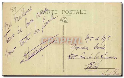 Auxerre — Vista tirada do Belvédère Manificier em direção à Igreja de São Pedro — Editor P. Manificier, n°22 — Verso