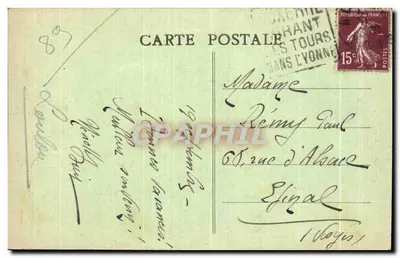 Auxerre — A Torre dos Relógios — C. Dumoulin, editor — Verso