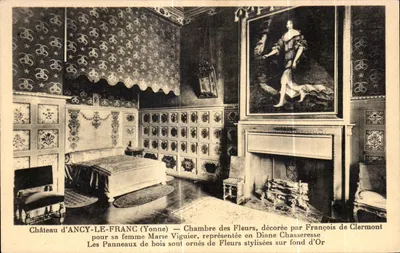 Castelo d'ANCY-LE-FRANC (Yonne) — Sala das Flores, decorada por François de Clermont