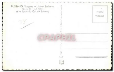 Bussang (Vosges) — O Hotel Bellevue — Alt. 700 m. — Roger — Verso