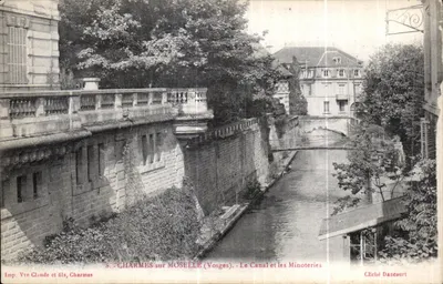 Charmes-sur-Moselle (Vosges) — O Canal e as Moinharias — Imp. Vve Claude e filhos, Charmes