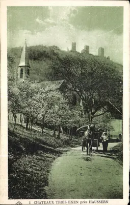 Zamek Trois Exen blisko Haussern — wydawca Almacinina des Arts Photomécaniques, Strasbourg, nr 1