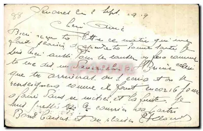 Bilhete postal antigo Amizades de Senones — Verso
