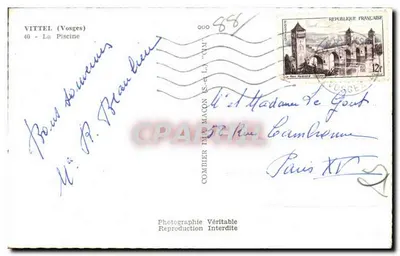 Vittel (Vosges) — La Piscine — C.M. (Combière) — Rewers