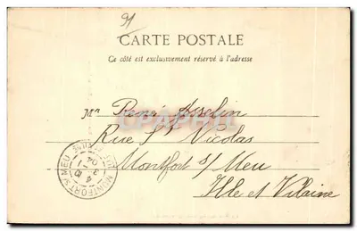 Dourdan - Widok na kościoł, Rue des Fossés — Wydawnictwo A. Boulrouse, Dourdan (S-61-0) — Rewers