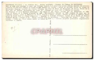Dourdan — Château fort — Entrée principale — éditeur Cim — Verso