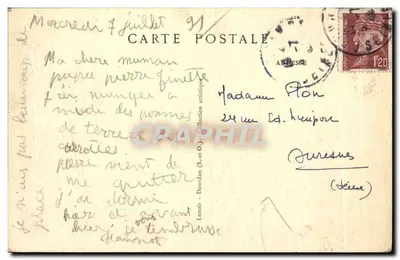 Dourdan (S.-et-O.) — O Castelo — Fachada — 704 — Verso